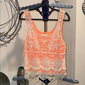 ‼️REDUCED‼️Staring at Stars Lace Camisole - Cream and Orange